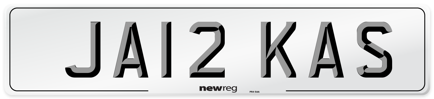 JA12 KAS Number Plate from New Reg